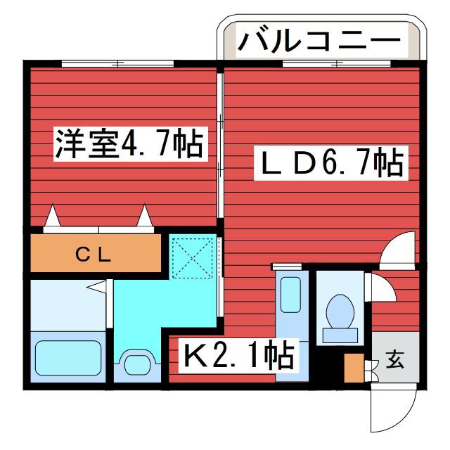 フォレストコート福住(1LDK/3階)の間取り写真
