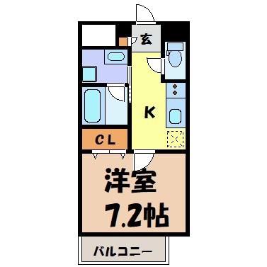 MX-II(1K/4階)の間取り写真