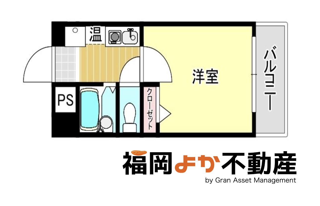 シャルマン六本松(1K/5階)の間取り写真