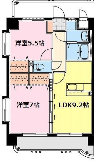 PRENDRE青葉(2LDK/3階)の間取り写真
