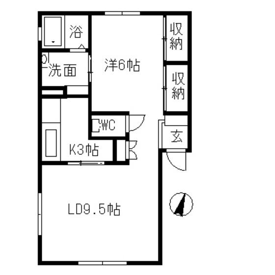 アヴァンタージュ(1LDK/1階)の間取り写真