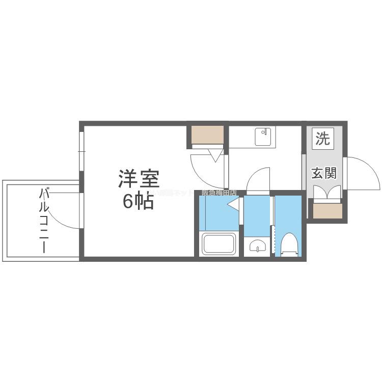 セレニテフラン新大阪(1K/3階)の間取り写真