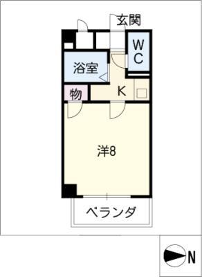 ジュネス東桜(1K/4階)の間取り写真
