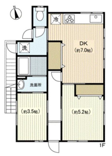 アークII(2DK/1階)の間取り写真