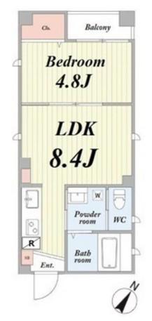 ノエル本郷(1LDK/2階)の間取り写真