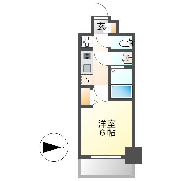 MAXIV大須観音(1K/9階)の間取り写真