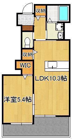 R514(1LDK/1階)の間取り写真