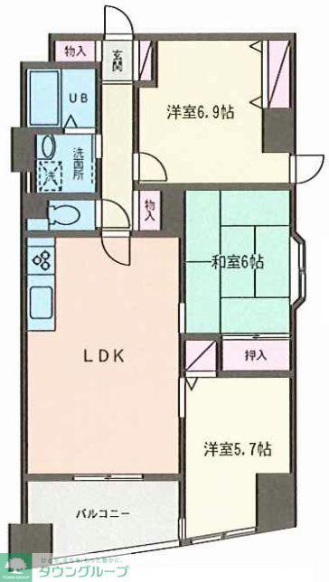 グレースレジデンス(3LDK/7階)の間取り写真