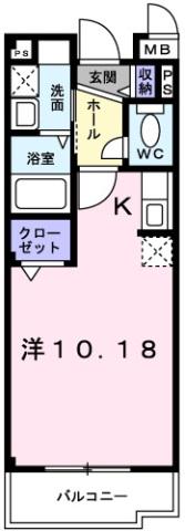 アニューふじみ野 202(ワンルーム/2階)の間取り写真