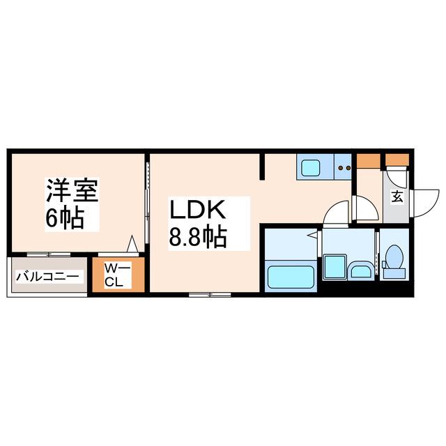 BRAVE BASE八代(1LDK/1階)の間取り写真