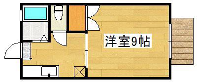 エクセル B棟(1K/1階)の間取り写真