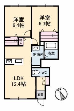 エクラージュ(2LDK/1階)の間取り写真