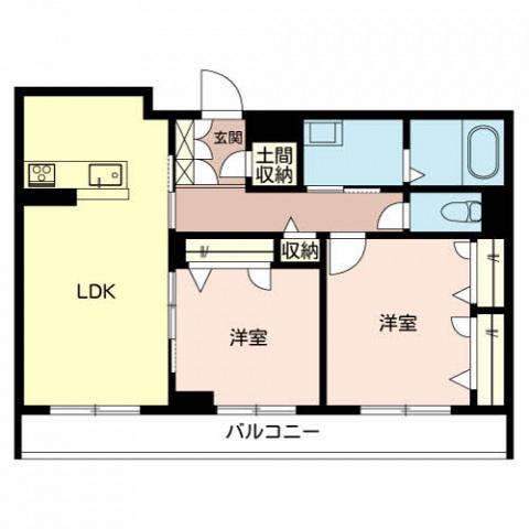 シャーメゾン雅(2LDK/2階)の間取り写真