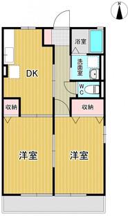 ハイムM(2DK/2階)の間取り写真
