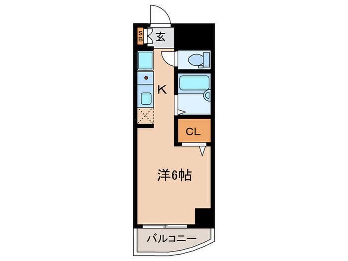 KMビル(1K/5階)の間取り写真