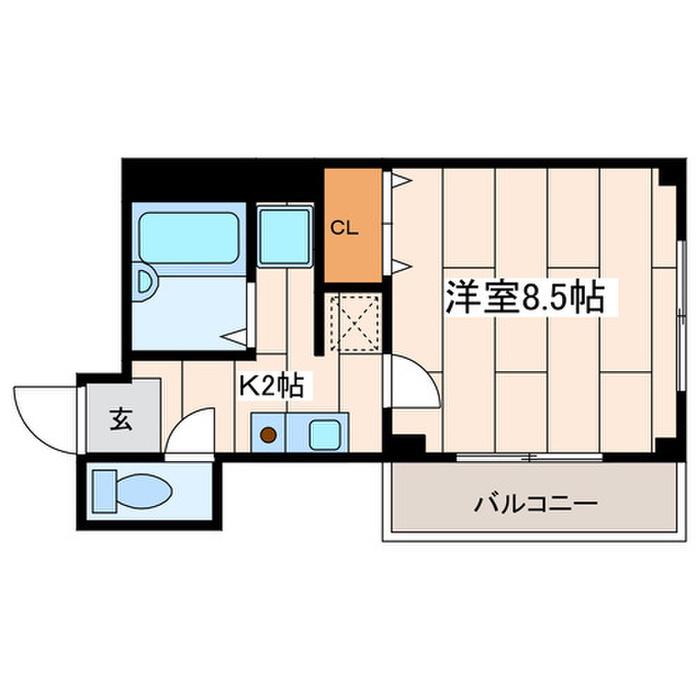 グレイス本牧(1K/2階)の間取り写真