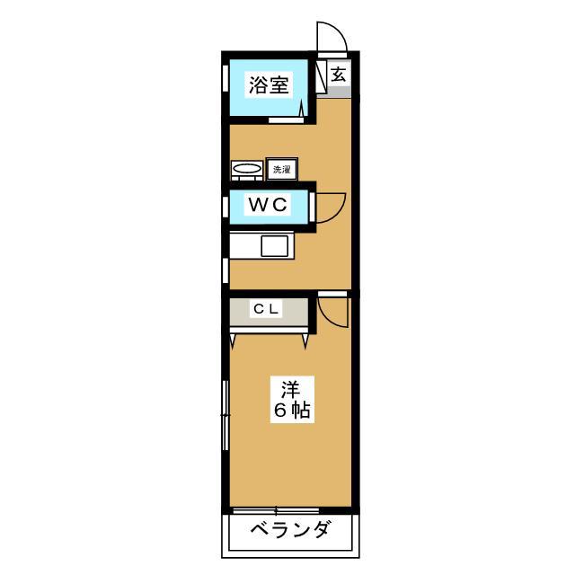 ヴィラ六角橋I(1K/2階)の間取り写真