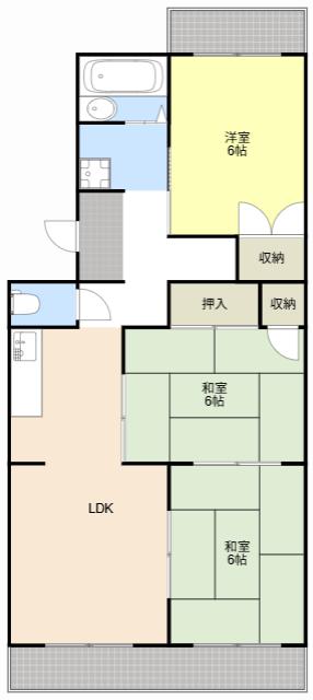 パークマンション(3LDK/2階)の間取り写真