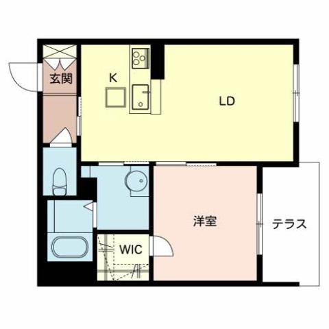 シャーメゾン泉佐野(1LDK/1階)の間取り写真