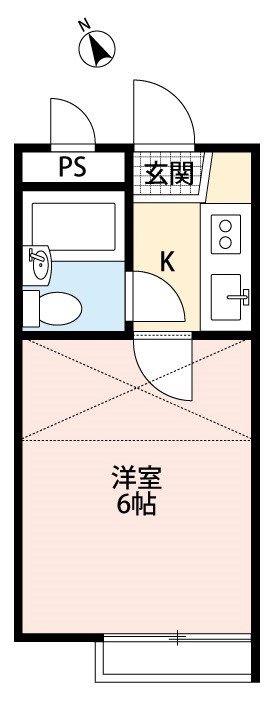 プラザドゥカルティエ(1K/1階)の間取り写真