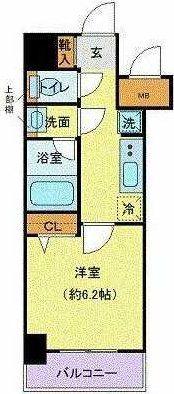 リーフコンフォート本厚木(1K/13階)の間取り写真