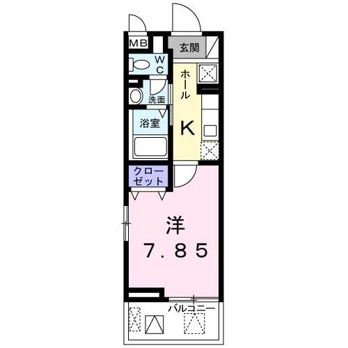 CASA TAKAHAMA(1K/1階)の間取り写真