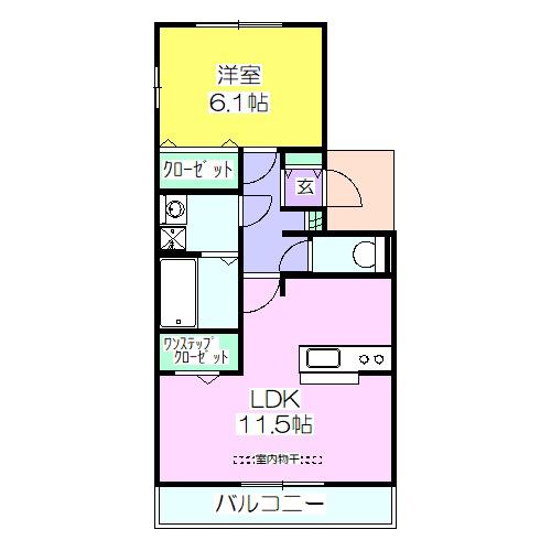 グレードV(1LDK/2階)の間取り写真