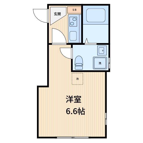GRANDE蕨(1K/2階)の間取り写真