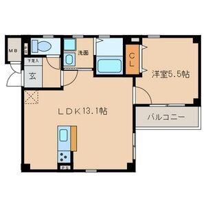 グランレーヴ平安通ノース(1LDK/4階)の間取り写真