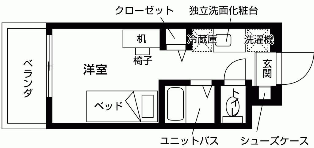 ライジングメゾン新小岩(ワンルーム/7階)の間取り写真