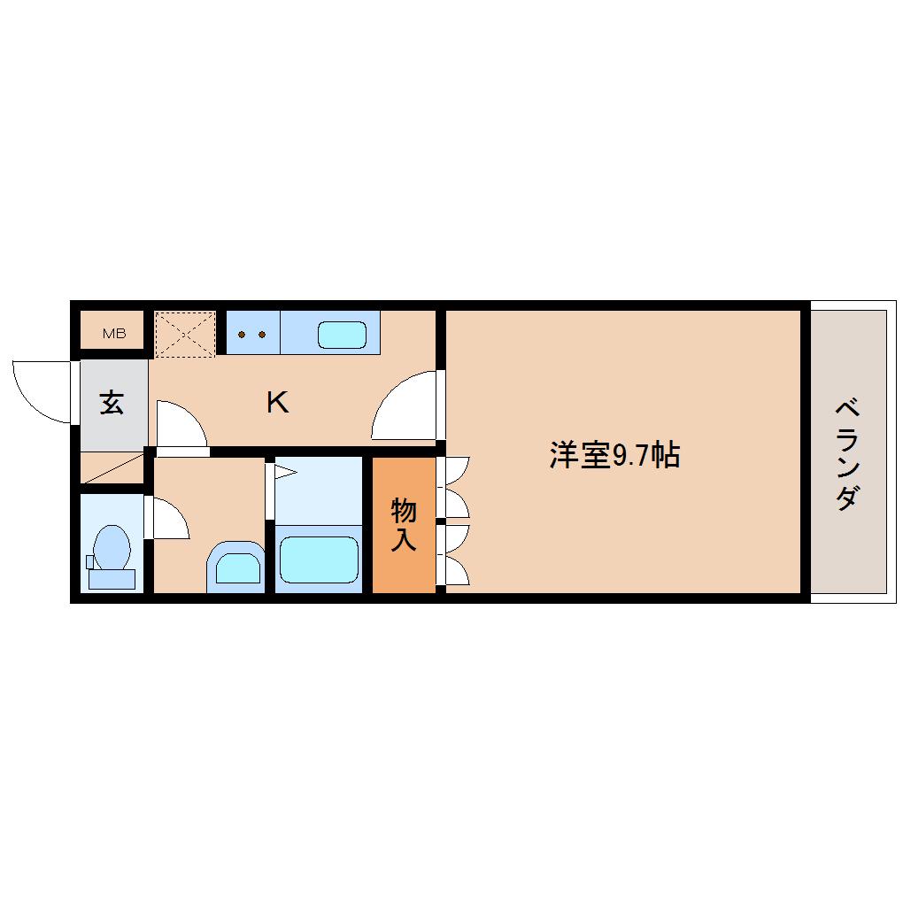 ピュアリーフ(1K/1階)の間取り写真