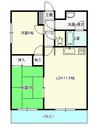 サンパレス(2LDK/3階)の間取り写真