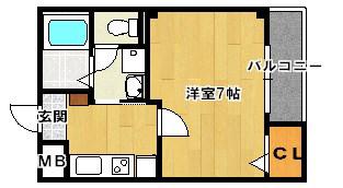 SCENA日暮里(1K/4階)の間取り写真