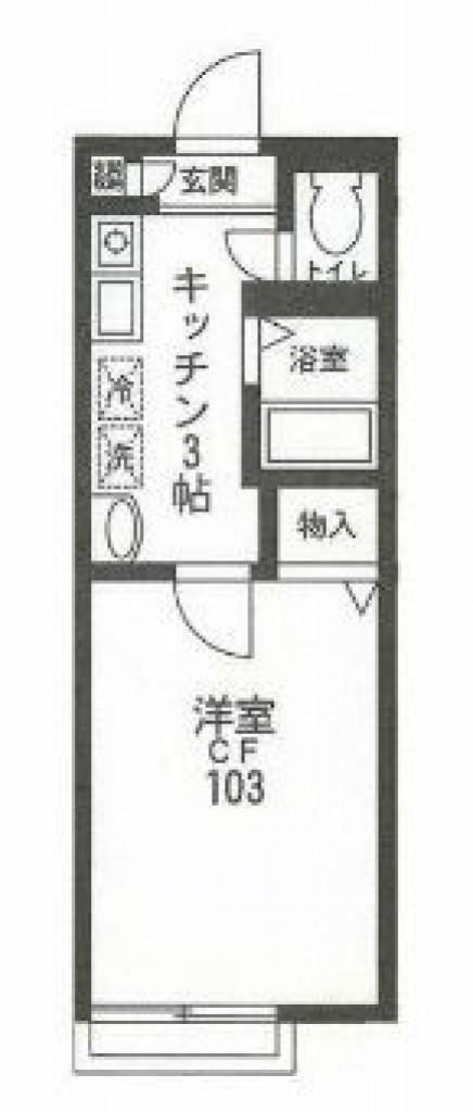 フォレスト祐天寺(1K/1階)の間取り写真