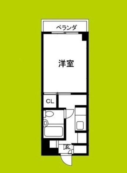 ハイツ篠崎(1K/4階)の間取り写真