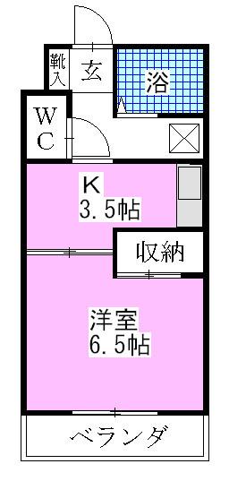 サニーヒルズ西船橋(1K/1階)の間取り写真