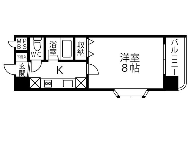 センチュリー曙 III(1K/3階)の間取り写真