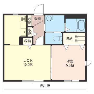 GARDEN COURT IZUMI(1LDK/1階)の間取り写真