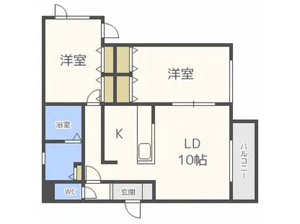 リバーブリーズII RIVER BREEZE II(2LDK/2階)の間取り写真