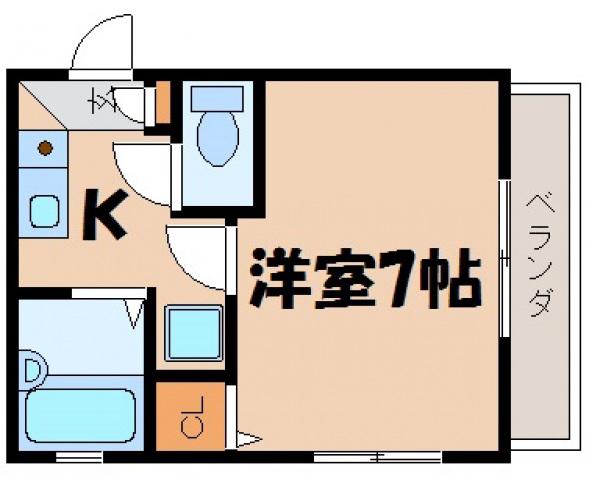 セフィラ久保田 C棟(1K/2階)の間取り写真