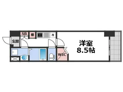 JPレジデンス大阪城東4(1K/5階)の間取り写真