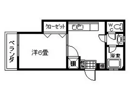 新徳ビル(1DK/5階)の間取り写真