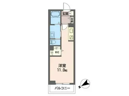 クオリスタ都賀(ワンルーム/2階)の間取り写真