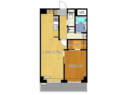 BLUCIELOブル・チェーロ(1LDK/1階)の間取り写真