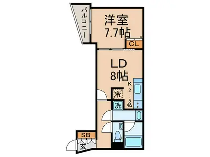 エクセルシオール目黒三田(1LDK/1階)の間取り写真