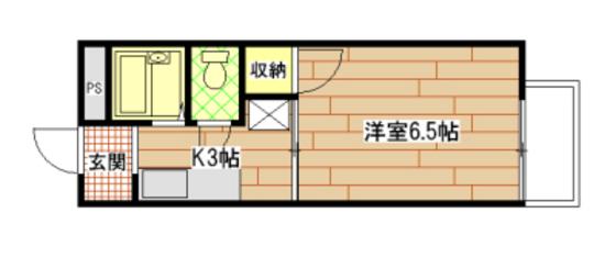 エステート皆実(1K/1階)の間取り写真