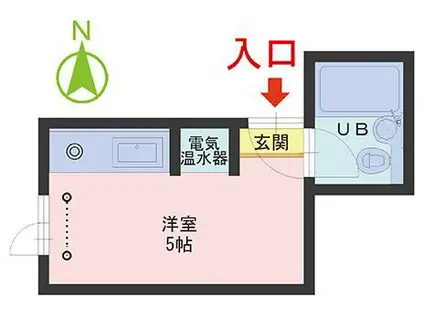 エレガンテ大手(ワンルーム/2階)の間取り写真