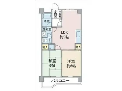 レジデンス・オーミ(2LDK/4階)の間取り写真