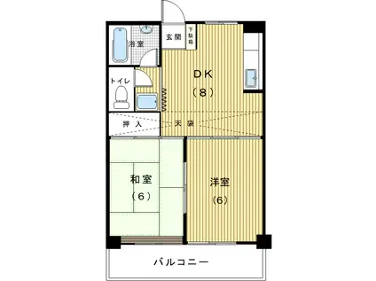 加藤マンション(2DK/4階)の間取り写真