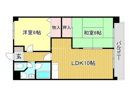 エミナール南草津(2LDK/4階)の間取り写真